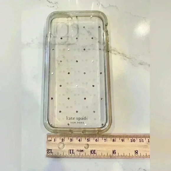 Kate Spade iPhone 7 or iPhone 8 Case/Clear w/faux diamonds/pearls - Picture 3 of 5
